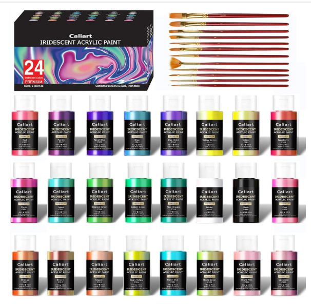 Caliart Acrylic Paint with 12 Brushes