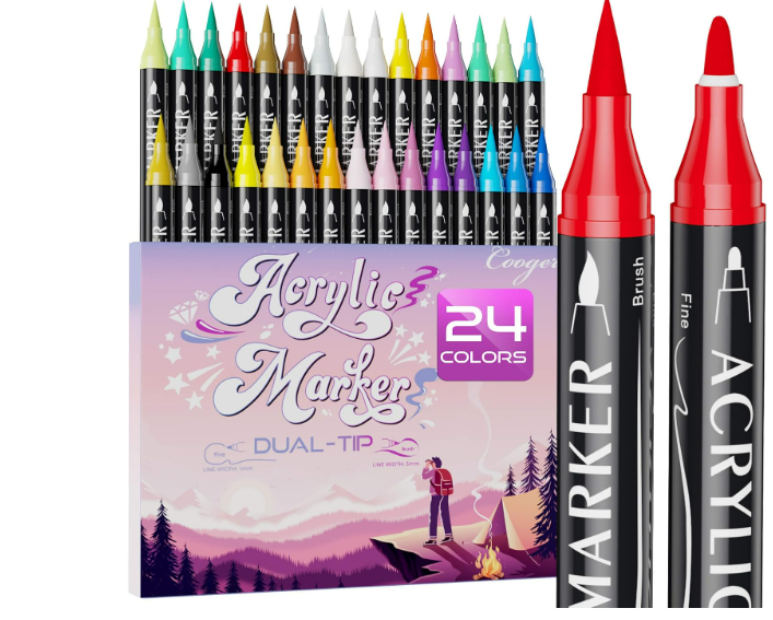 Coogert Dual Tip Acrylic Paint Markers